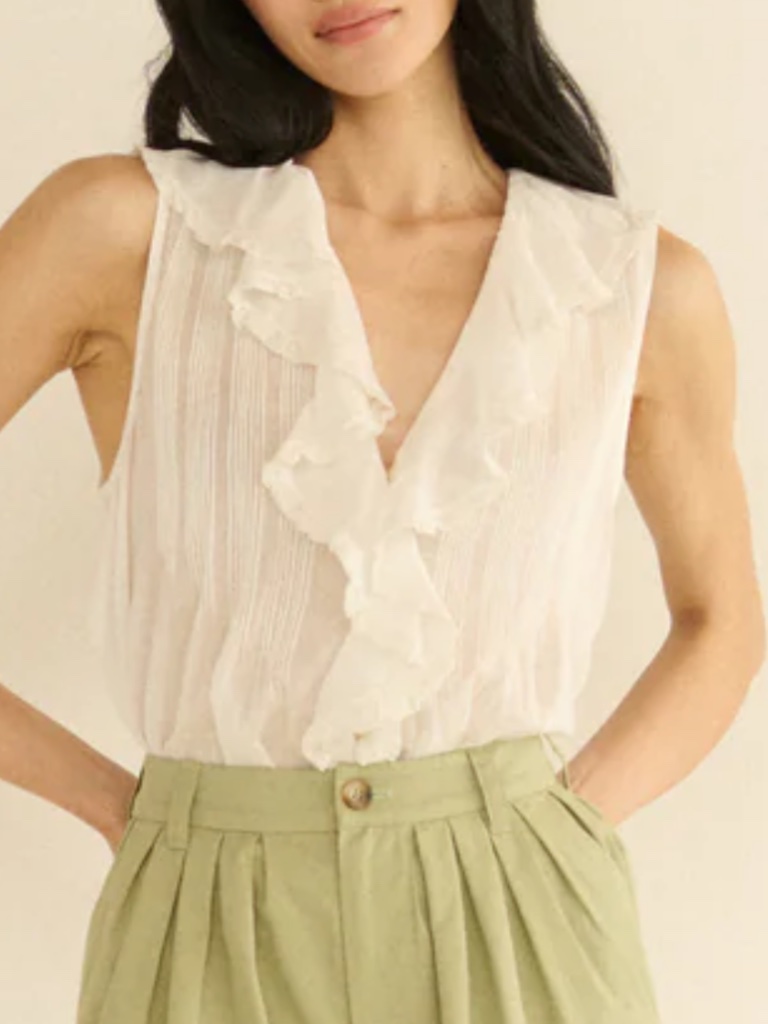 Doen Hilda Top In Salt White Nwt
